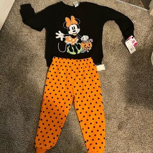 New tags, Minnie, mouse Halloween outfit orange black polkadot